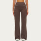 High Waist Flare Leg Active Pants with Sculpting Fit and Contrast Seam Detailing