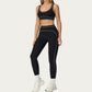 High Waist Sculpting Leggings with Curved Contrast Seam Detailing and Stretch Performance Fabric
