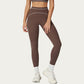 High Waist Sculpting Leggings with Curved Contrast Seam Detailing and Stretch Performance Fabric