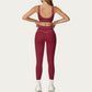 High Waist Sculpting Leggings with Curved Contrast Seam Detailing and Stretch Performance Fabric