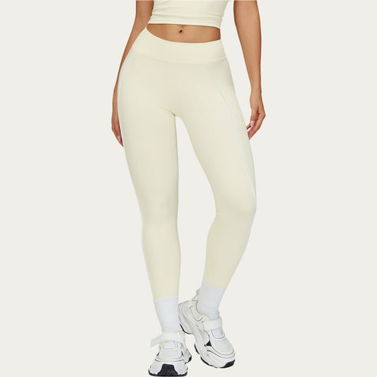 High Waist Performance Leggings with Contrast Piping and Sculpting Stretch Fit