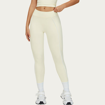High Waist Performance Leggings with Contrast Piping and Sculpting Stretch Fit