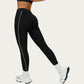 High Waist Performance Leggings with Contrast Piping and Sculpting Stretch Fit