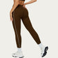 High Waist Performance Leggings with Contrast Piping and Sculpting Stretch Fit