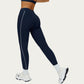 High Waist Performance Leggings with Contrast Piping and Sculpting Stretch Fit