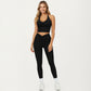 High Waist Sculpting Leggings with Twist Front Waistband and Smooth Stretch Fabric