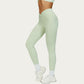 High Waist Sculpting Leggings with Twist Front Waistband and Smooth Stretch Fabric