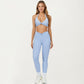 High Waist Sculpting Leggings with Twist Front Waistband and Smooth Stretch Fabric