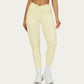 High Waist Sculpting Leggings with Twist Front Waistband and Smooth Stretch Fabric