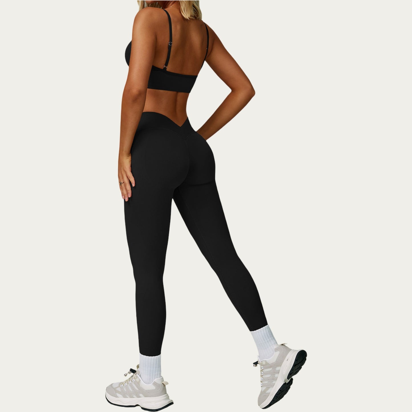 High Waist Smooth Finish Athletic Leggings with Sculpting Fit Stretch Knit Fabric and Full Length Design