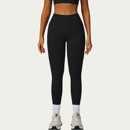 High Waist Smooth Finish Athletic Leggings with Sculpting Fit Stretch Knit Fabric and Full Length Design