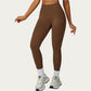 High Waist Smooth Finish Athletic Leggings with Sculpting Fit Stretch Knit Fabric and Full Length Design