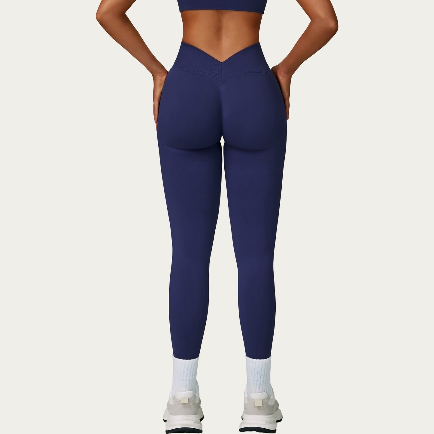 High Waist Smooth Finish Athletic Leggings with Sculpting Fit Stretch Knit Fabric and Full Length Design