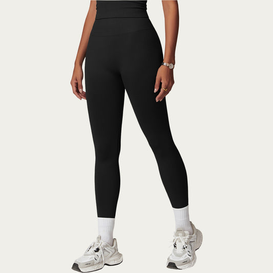 High Waist Seamless Athletic Leggings with Sculpting Fit Stretch Fabric and Contoured Texture Panels