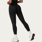High Waist Seamless Athletic Leggings with Sculpting Fit Stretch Fabric and Contoured Texture Panels
