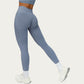 High Waist Seamless Athletic Leggings with Sculpting Fit Stretch Fabric and Contoured Texture Panels