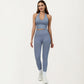 High Waist Seamless Athletic Leggings with Sculpting Fit Stretch Fabric and Contoured Texture Panels