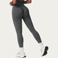 High Waist Seamless Athletic Leggings with Sculpting Fit Stretch Fabric and Contoured Texture Panels