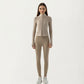 Long Sleeve Fitted Athletic Jacket with Full Zip Front Thumbhole Cuffs and Contoured Seams
