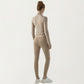 Long Sleeve Fitted Athletic Jacket with Full Zip Front Thumbhole Cuffs and Contoured Seams