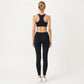 Ribbed Racerback Sports Bra with Scoop Neck and Medium Support