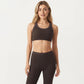 Ribbed Racerback Sports Bra with Scoop Neck and Medium Support