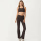 Ribbed Racerback Sports Bra with Scoop Neck and Medium Support