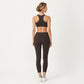 Ribbed Racerback Sports Bra with Scoop Neck and Medium Support