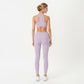 Ribbed Racerback Sports Bra with Scoop Neck and Medium Support