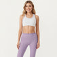 Ribbed Racerback Sports Bra with Scoop Neck and Medium Support