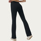 High Waist Ribbed Active Flare Pants with Stretch Performance Fabric