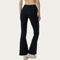 High Waist Ribbed Active Flare Pants with Stretch Performance Fabric