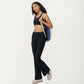 High Waist Ribbed Active Flare Pants with Stretch Performance Fabric