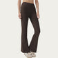 High Waist Ribbed Active Flare Pants with Stretch Performance Fabric