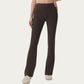 High Waist Ribbed Active Flare Pants with Stretch Performance Fabric