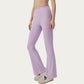 High Waist Ribbed Active Flare Pants with Stretch Performance Fabric