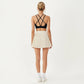 V Neck Sports Bra with Cross Back Straps and Medium Support