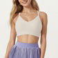 V Neck Sports Bra with Cross Back Straps and Medium Support
