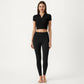 Short Sleeve Cropped Active Polo Top with Collared V Neck and Stretch Fit