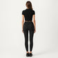 Short Sleeve Cropped Active Polo Top with Collared V Neck and Stretch Fit