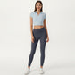 Short Sleeve Cropped Active Polo Top with Collared V Neck and Stretch Fit