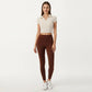 Short Sleeve Cropped Active Polo Top with Collared V Neck and Stretch Fit