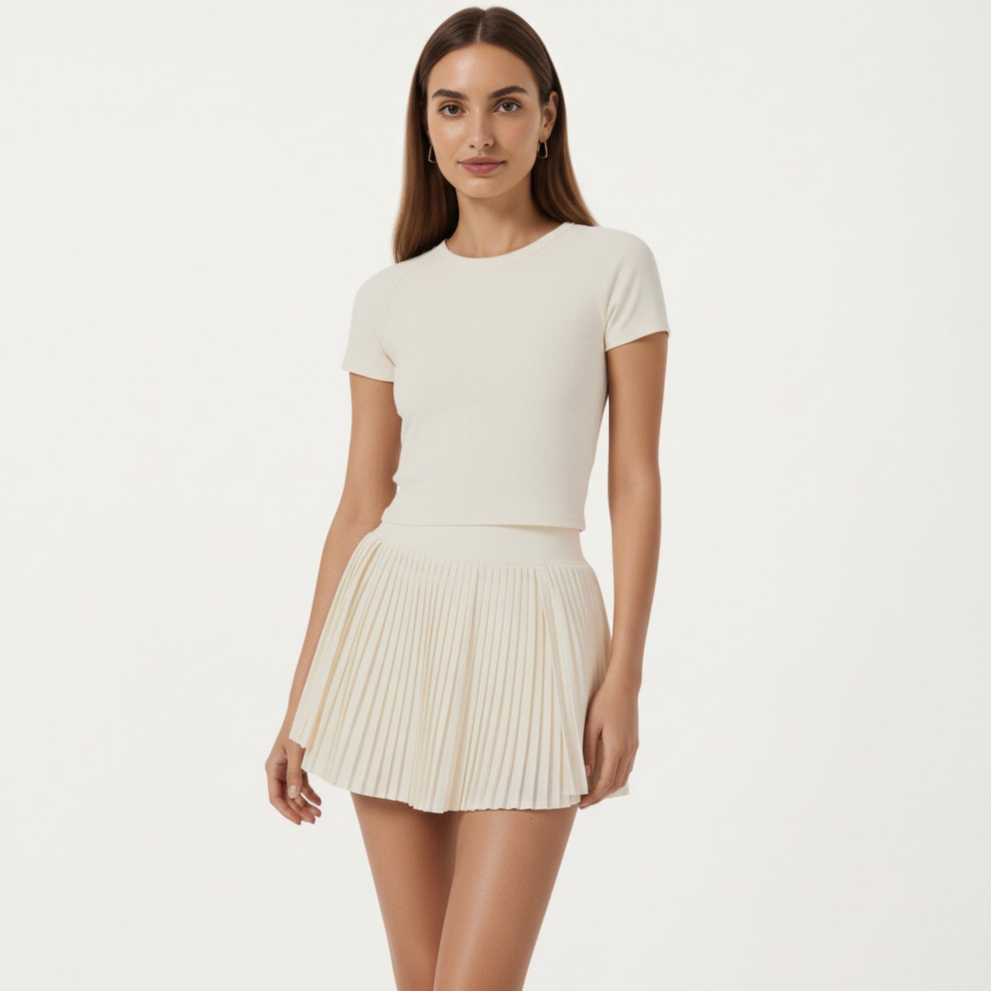 Short Sleeve Cropped Active Top with Open Back Tie Detail and Stretch Fit