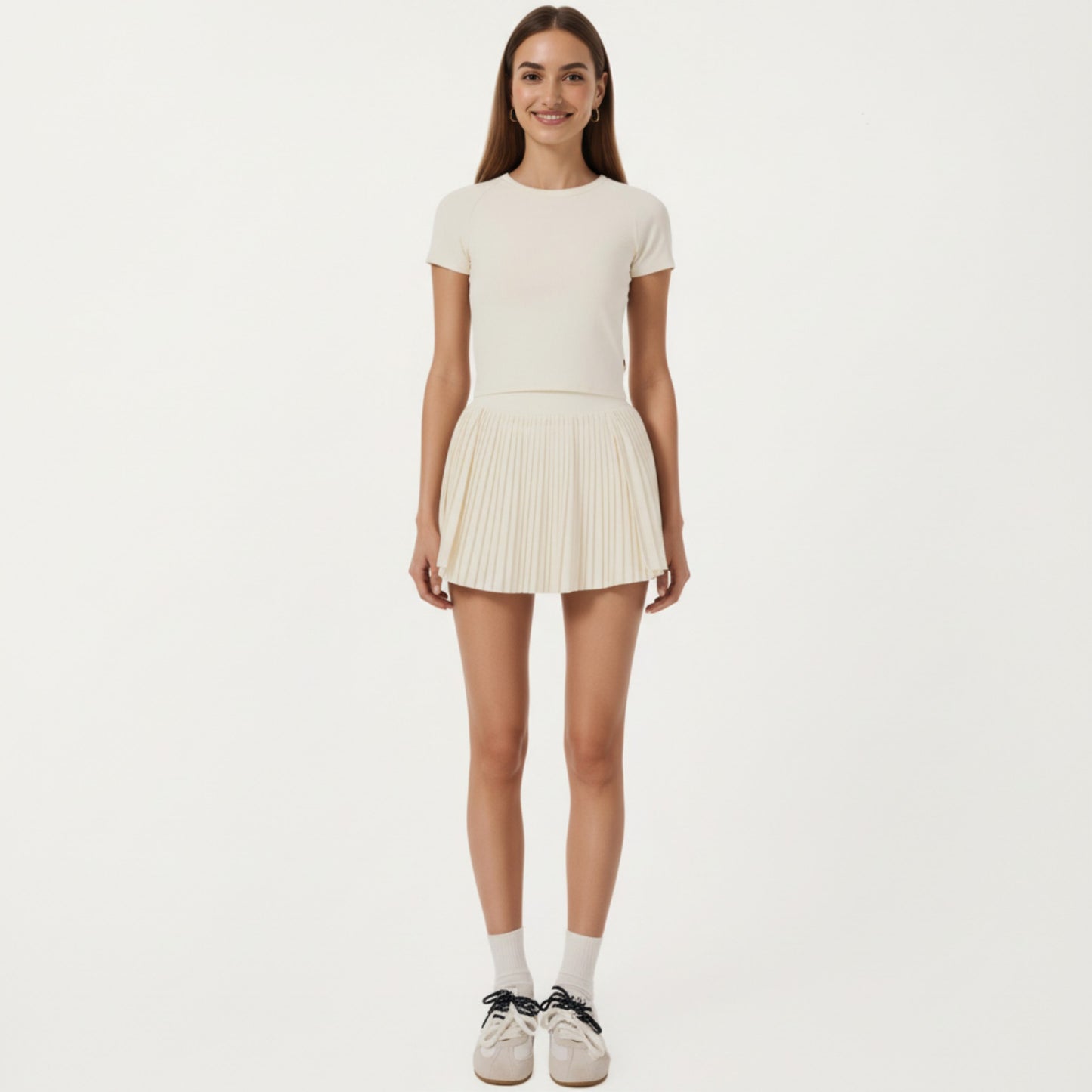 Short Sleeve Cropped Active Top with Open Back Tie Detail and Stretch Fit