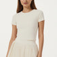 Short Sleeve Cropped Active Top with Open Back Tie Detail and Stretch Fit