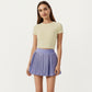Short Sleeve Cropped Active Top with Open Back Tie Detail and Stretch Fit