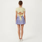 Short Sleeve Cropped Active Top with Open Back Tie Detail and Stretch Fit