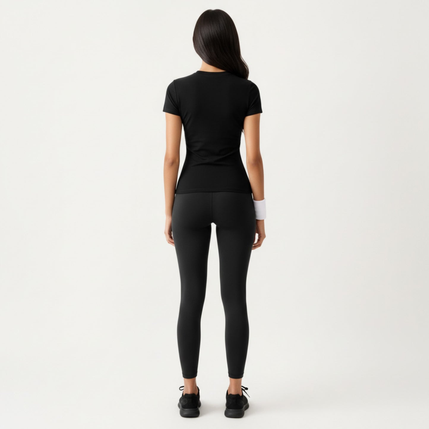 Short Sleeve Fitted Active T Shirt with Crew Neck and Stretch Performance Fabric
