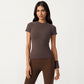 Short Sleeve Fitted Active T Shirt with Crew Neck and Stretch Performance Fabric