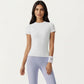 Short Sleeve Fitted Active T Shirt with Crew Neck and Stretch Performance Fabric